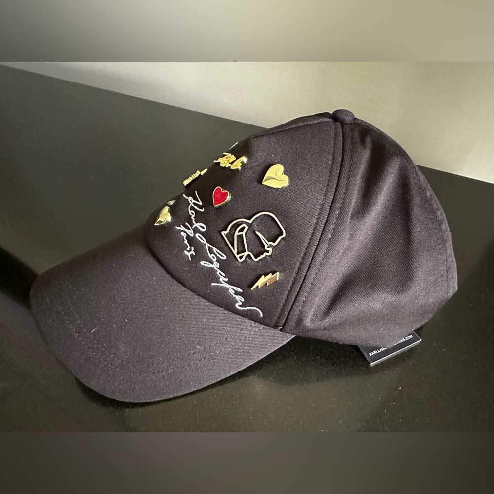 Karl Lagerfeld CATE PINS BASEBALL CAP NWT - Picture 6 of 7
